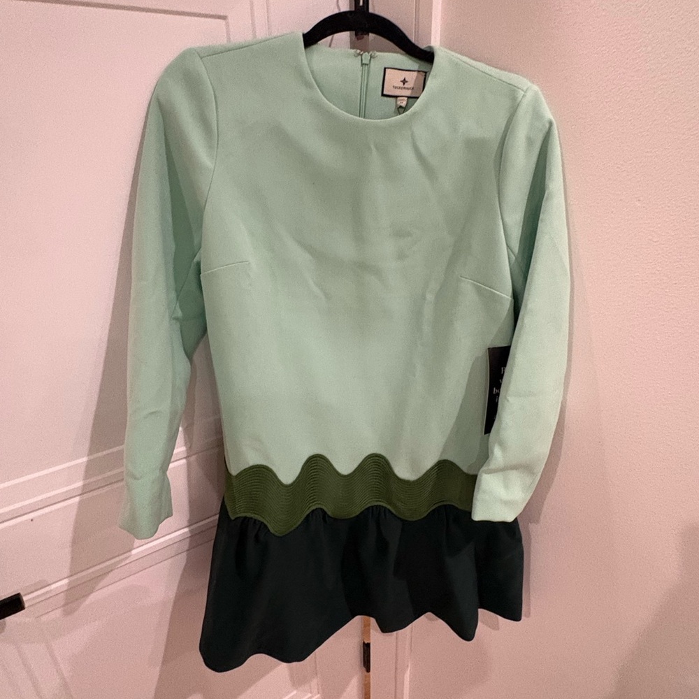 Tuckernuck Pierce Green Seafoam Long Sleeve short Dress size medium